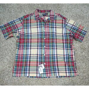 NEW Vintage Polo Ralph Lauren Shirt Mens XL Plaid Caldwell Camp Loop Collar